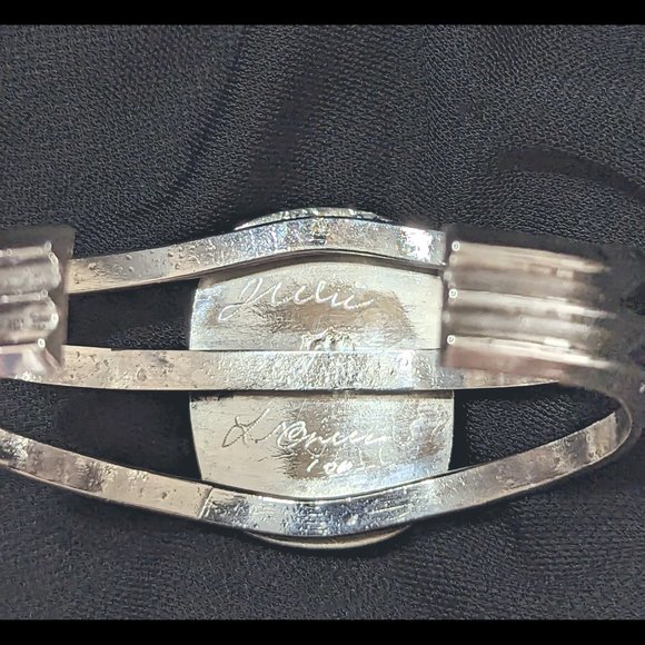 Dark FIRE RED Heavy Triple Strand Sterling Silver Dichroic Adjustable Bracelet - Picture 8 of 8